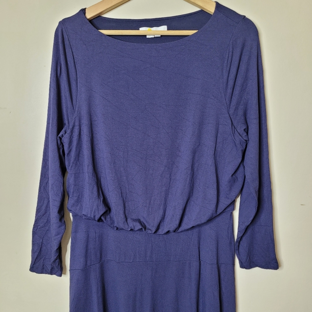 Boden Jersey Knit Navy Blue Midi Dress Size 10 - Picture 3 of 7